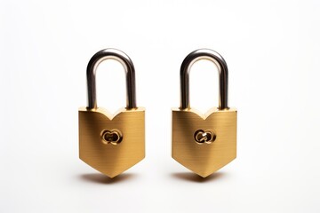 Love locks isolated on white background
