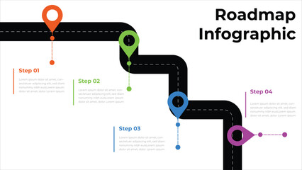 Project roadmap, timeline Infographics.Vector Infographic design with icons.
