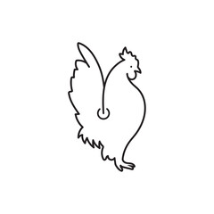 Simple Rooster Chicken Cock farm Logo Design