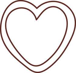 Valentine elements, line drawings for coloring books, cute, simple