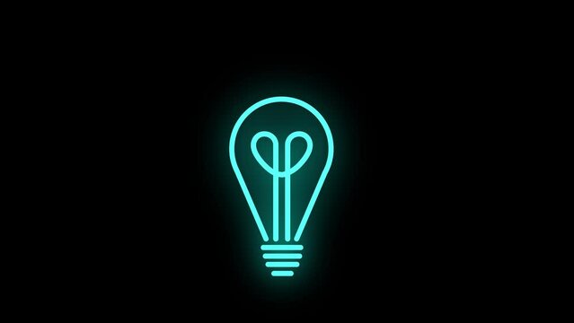 light bulb animated outline icon