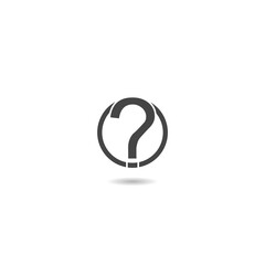 Question Mark  icon with shadow