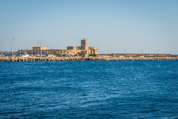 Naklejka premium View of Trapani Harbour, Sicily, Italy, Europe