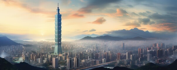 Fototapeta premium New Taipei City, Taiwan ,super realistic