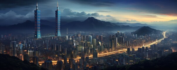 Obraz premium New Taipei City, Taiwan ,super realistic