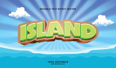 Island vector text effect. Editable text effect template. 3d letter typograph Editable Text Effect vector.
