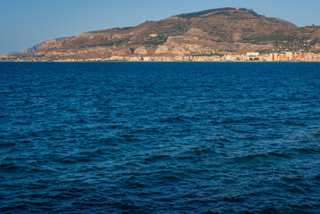 View of Mount Erice, Trapani, Sicily, Italy, Europe