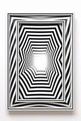 Optical illusion frame with 3D effect isolated on white background