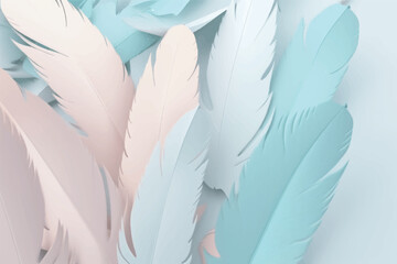 Pastel color feather abstract background
