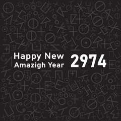 Happy New Amazigh Year Concept Design. Vector Illustration. (Font inside means happy new amazigh year)