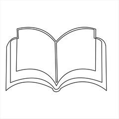 Continuous single line drawing books hand drawn isolated outline vector illustration decor design 