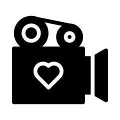 wedding video glyph icon