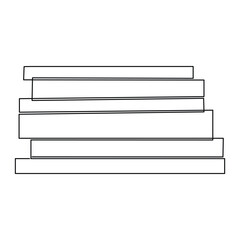 One line art drawing continuous opened book simple minimalistic outline vector illustration 