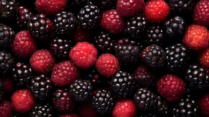 Fresh blackberries filling the entire frame created with Generative Ai