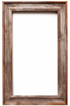 Reclaimed barn wood frame isolated on white