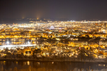 View of Trondheim city at night
