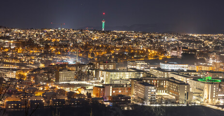 View of Trondheim city at night