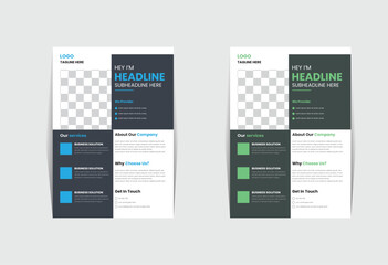 perfect for creative professional business, a bundle of 2 templates of a4 flyer template Corporate business flyer template design editable vector template design 