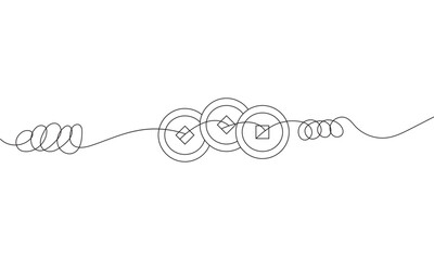 lucky coins line art style vector eps 10