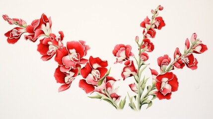 A solitary snapdragon, its intricate details looking almost hand-painted, against a crisp white background.