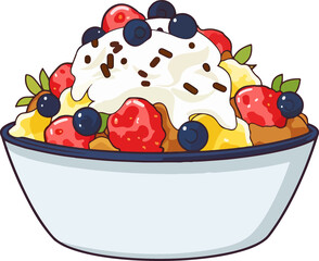 ice cream with berries,bingsu