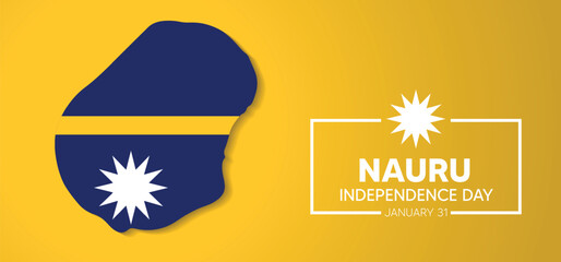 Obraz na płótnie Canvas Nauru Independence Day January 31st flag map vector poster