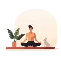Obraz na płótnie Canvas A basic illustration of a yoga instructor. Flat clean illustration style