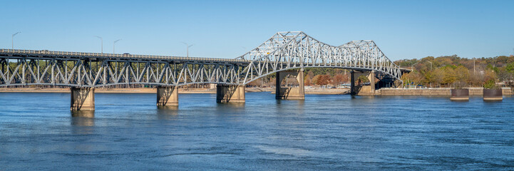 O'Neal Bridge over the Tennessee River in Florence, Alabama - fall scenery