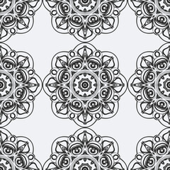 Halftone monochrome floral texture background. Abstract vintage black and white vector illustration Texture