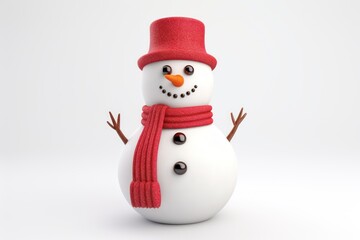 Snowman isolated on white background 