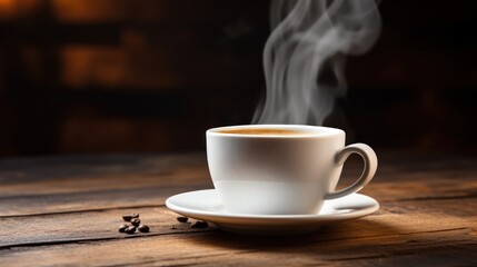 Vintage coffee cup on black background Copy space