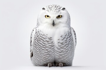 Snowy Owl isolated on white background 