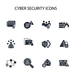 Cyber security icon set.vector.Editable stroke.linear style sign for use web design,logo.Symbol illustration.