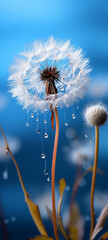 A lone dandelion seed against a plain background, symbolizing simplicity and the beauty of nature, beautiful, wallpaper, realistic, very realistic, minimal, photography, unreal engine 5, HDR