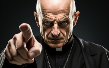 Obraz premium a priest possessed by the devil