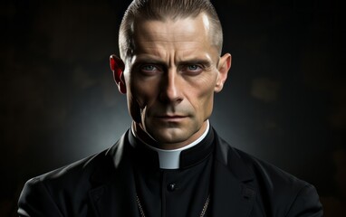 Obraz premium a priest possessed by the devil