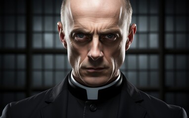 Fototapeta premium a priest possessed by the devil