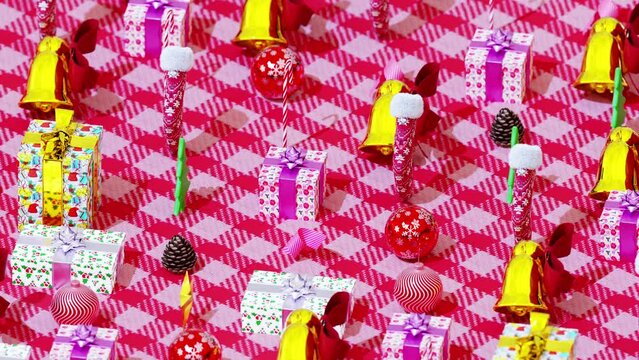Traditional Christmas Seamless Pattern motion footage for festival films and cinematic in celebrate scene. Also good background for scene and titles.