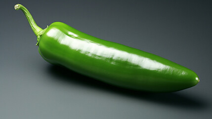 Green chili pepper jalapeno on white copy space created with Generative Ai