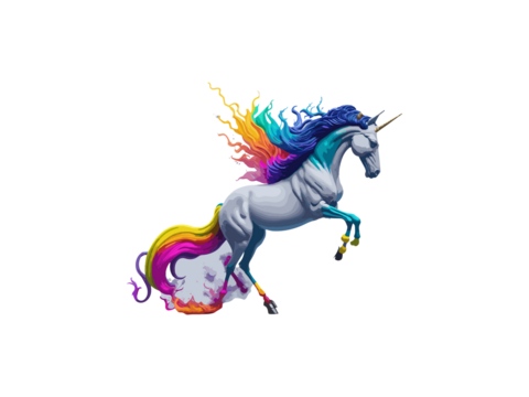 Watercolor Unicorn Clip Art Isolated