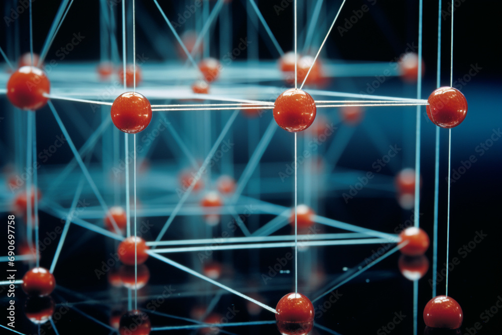 Poster simplified representation of nanotechnology structures for nanoscience and engineering articles.