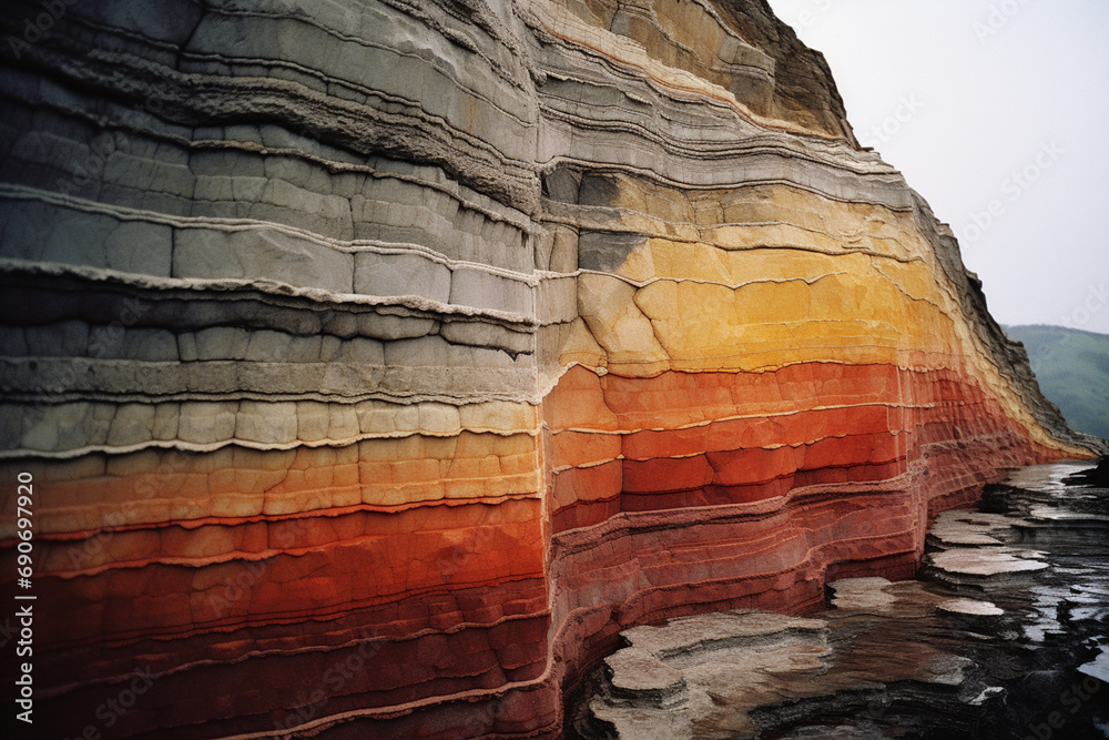 Poster minimalistic representation of geological processes for earth sciences publications.