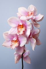 Essence of an exotic orchid displayed in a minimalistic fashion, radiating tropical charm.