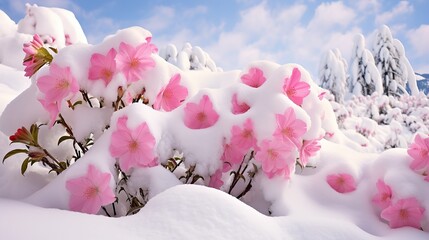 Beautiful winter blooming flowers