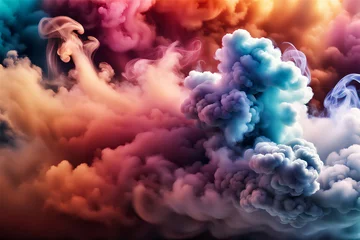 Zelfklevend Fotobehang Bunte Pulver Explosion auf dunklem Hintergrund © Pixelot