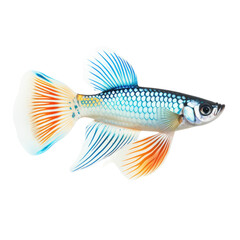 Guppy fish isolated on white or transparent background