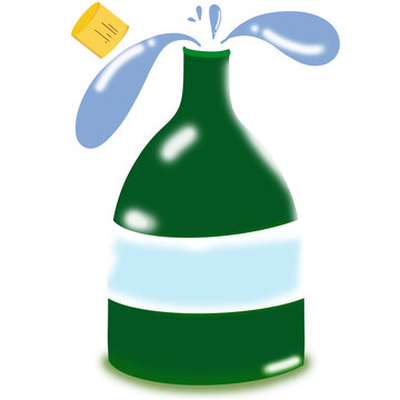 green bottle of wine