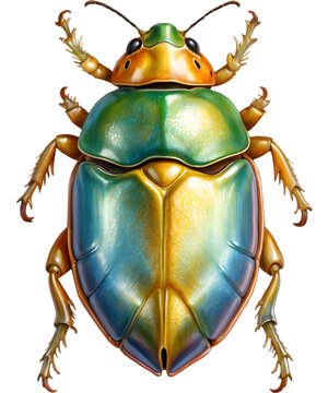 Watercolor painting of a tortoise beetle. 