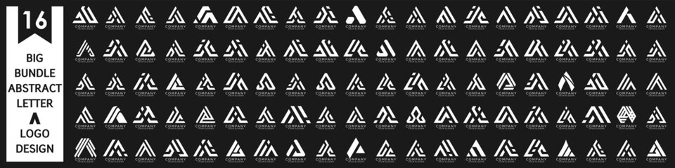 collection abstract letter A logo design. modern logotype A design with white color. vector illustration