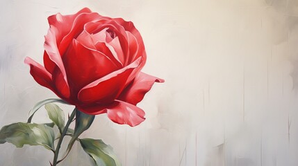 An up-close shot of a fresh rosebud, red and vibrant, about to bloom, centered on a crisp white canvas.